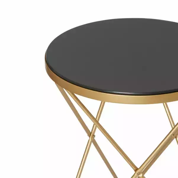 Dunelm Zoey Black Top Gold Effect Side Table 6 Dunelm Zoey Black Top Gold Effect Side Table - Image 4