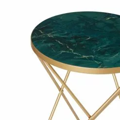 Dunelm Zoey Green Marble Effect Side Table - 30762776 alt03