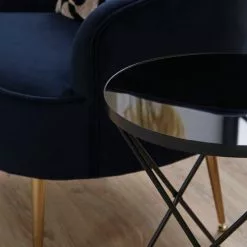 Dunelm Zoey Black Top Side Table - 30764038 alt01