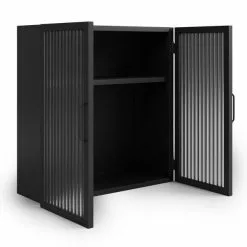 Dunelm Stannis Reeded Glass Double Door Wall Cabinet - 30765709 alt04