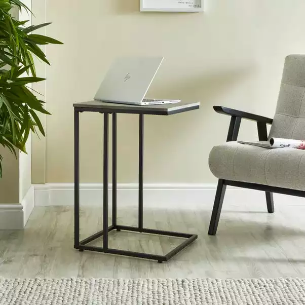 Dunelm Charlie Concrete Effect C-Shaped Side Table 4 Dunelm Charlie Concrete Effect C-Shaped Side Table - Image 2