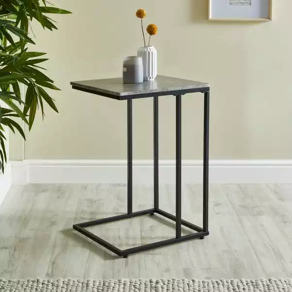 Dunelm Charlie Concrete Effect C-Shaped Side Table 5 Dunelm Charlie Concrete Effect C-Shaped Side Table - Image 3