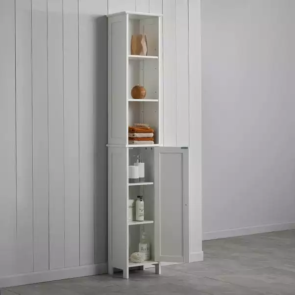 Dunelm Rimini White Tall Cabinet 4 Dunelm Rimini White Tall Cabinet - Image 2