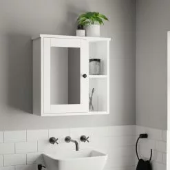 Dunelm Lynton White Compact Bathroom Wall Cabinet