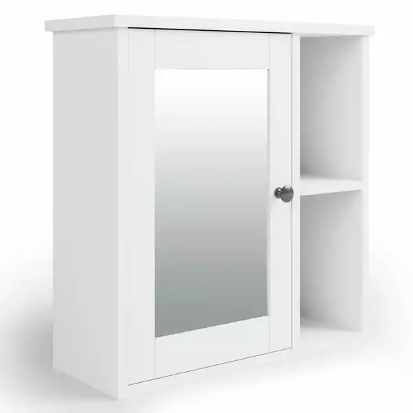 Dunelm Lynton White Compact Bathroom Wall Cabinet 4 Dunelm Lynton White Compact Bathroom Wall Cabinet - Image 2