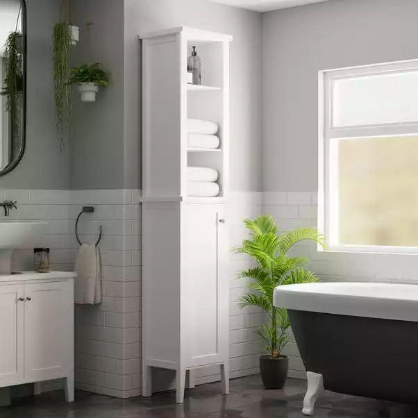 Dunelm Lynton White Compact Bathroom Tall Unit 3 Dunelm Lynton White Compact Bathroom Tall Unit
