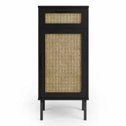 Dunelm Winslow Medium Cabinet Black Rattan - 30766710 alt02