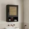 Dunelm Winslow Wall Cabinet Black Rattan