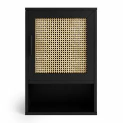 Dunelm Winslow Wall Cabinet Black Rattan - 30766796 alt02