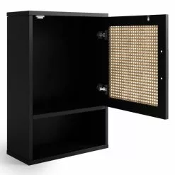 Dunelm Winslow Wall Cabinet Black Rattan - 30766796 alt04