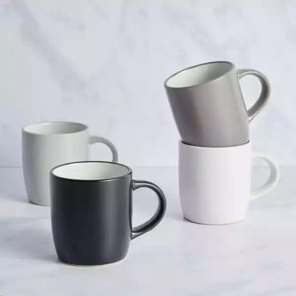 Dunelm Set Of 4 Monochrome Mug 4 Dunelm Set Of 4 Monochrome Mug - Image 2