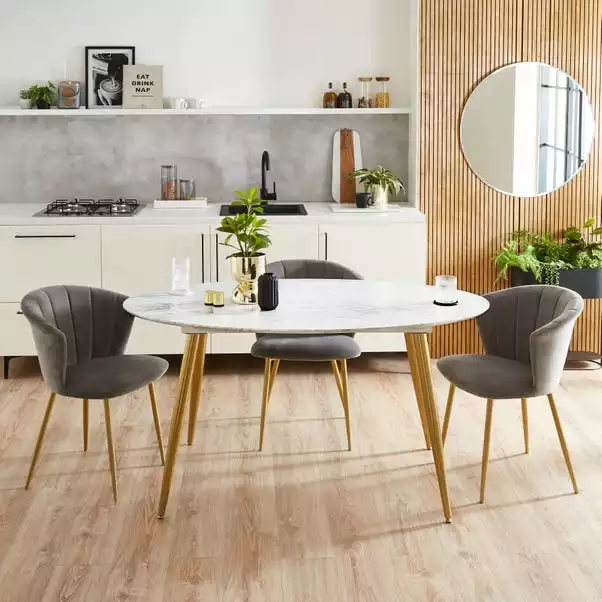 Dunelm Kendall Marble Effect Oval Dining Table 3 Dunelm Kendall Marble Effect Oval Dining Table
