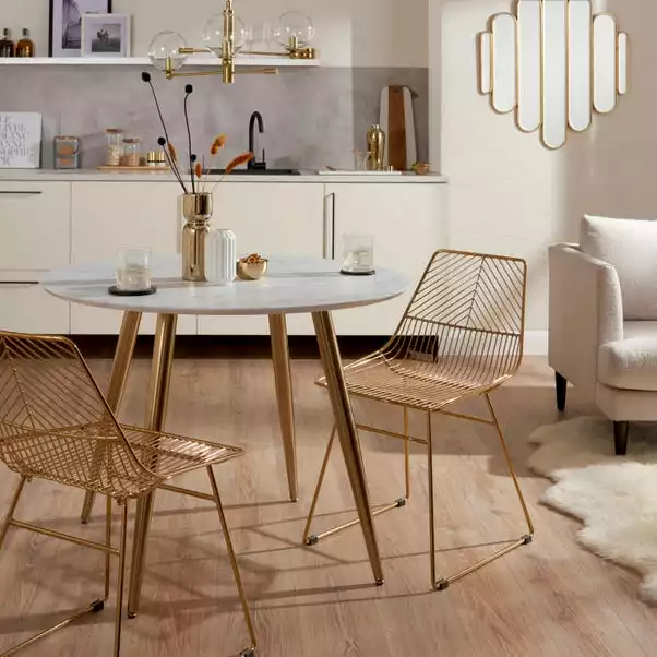 Dunelm Kendall Faux Marble Round Dining Table 3 Dunelm Kendall Faux Marble Round Dining Table