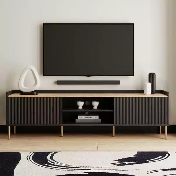 Dunelm Georgi Extra Wide TV Unit Black
