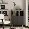 Dunelm Georgi Vinyl Cabinet Black - 30769724