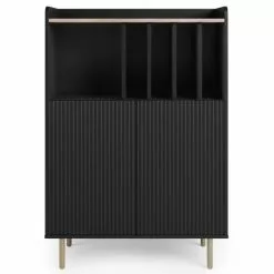 Dunelm Georgi Vinyl Cabinet Black - 30769724 alt02