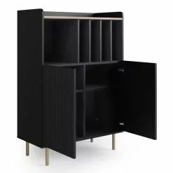 Dunelm Georgi Vinyl Cabinet Black - 30769724 alt04