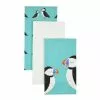 Dunelm Set Of 3 Puffin Tea Towels - 30769785