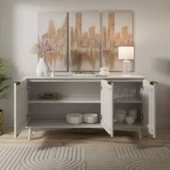 Dunelm Neena Large Sideboard, White Wash Acacia Wood 10 Dunelm Neena Large Sideboard, White Wash Acacia Wood - 30781309 alt02