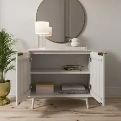 Dunelm Neena Small Sideboard, White Wash Acacia Wood - 30781310 alt02