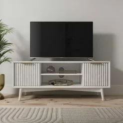 Dunelm Neena TV Unit, White Wash Acacia Wood