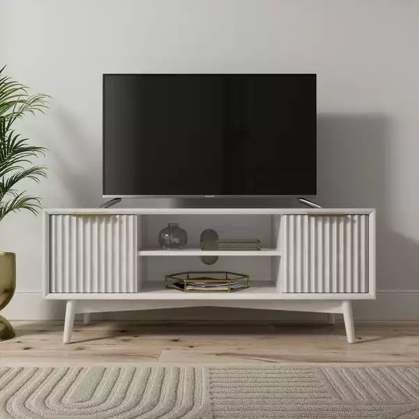 Dunelm Neena TV Unit, White Wash Acacia Wood 3 Dunelm Neena TV Unit, White Wash Acacia Wood