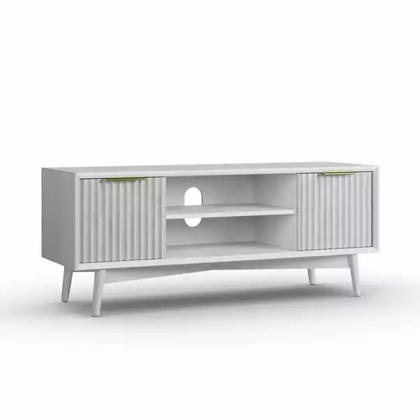 Dunelm Neena TV Unit, White Wash Acacia Wood 4 Dunelm Neena TV Unit, White Wash Acacia Wood - Image 2