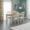 Julian Bowen Davenport Rectangular Dining Table With 4 Dining Chairs Ivory With Oak