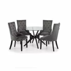 Julian Bowen Hayden Round Glass Dining Table 13 Julian Bowen Hayden Round Glass Dining Table - 30794260 alt05
