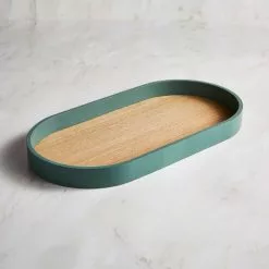 Dunelm Painted Rim Oval Tray