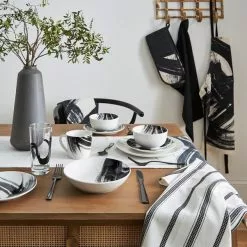 Dunelm Abstract Brushstroke 12 Piece Dinner Set - 30794664 alt02