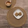 Dunelm Set Of 2 Round Hessian Tassel Edge Placemats