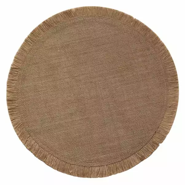 Dunelm Set Of 2 Round Hessian Tassel Edge Placemats 4 Dunelm Set Of 2 Round Hessian Tassel Edge Placemats - Image 2