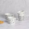 Dunelm Set Of 4 Black And White Heart Mugs
