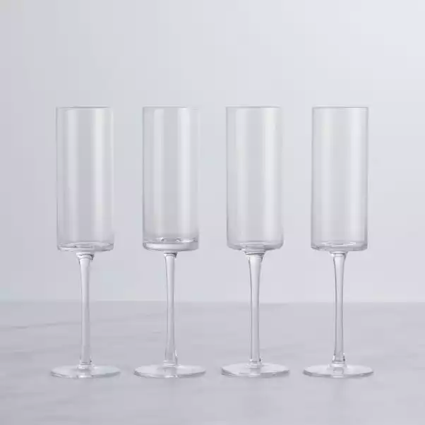 Dunelm Set Of 4 Montreal Flute Glasses 3 Dunelm Set Of 4 Montreal Flute Glasses