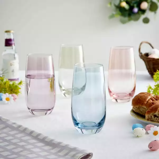 Dunelm Set Of 4 Pastel Highball Tumblers 3 Dunelm Set Of 4 Pastel Highball Tumblers