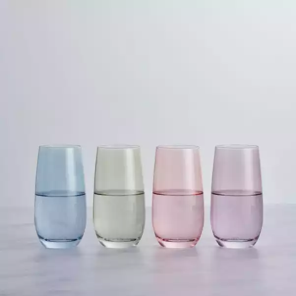 Dunelm Set Of 4 Pastel Highball Tumblers 7 Dunelm Set Of 4 Pastel Highball Tumblers - Image 5