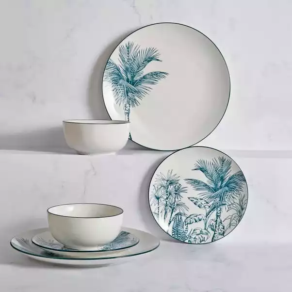 Dunelm Luxe Palm 12 Piece Dinner Set 3 Dunelm Luxe Palm 12 Piece Dinner Set