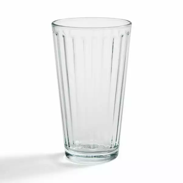 Dunelm Clear Ribbed Highball 4 Dunelm Clear Ribbed Highball - Image 2