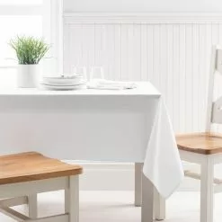 Dunelm White Tablecloth