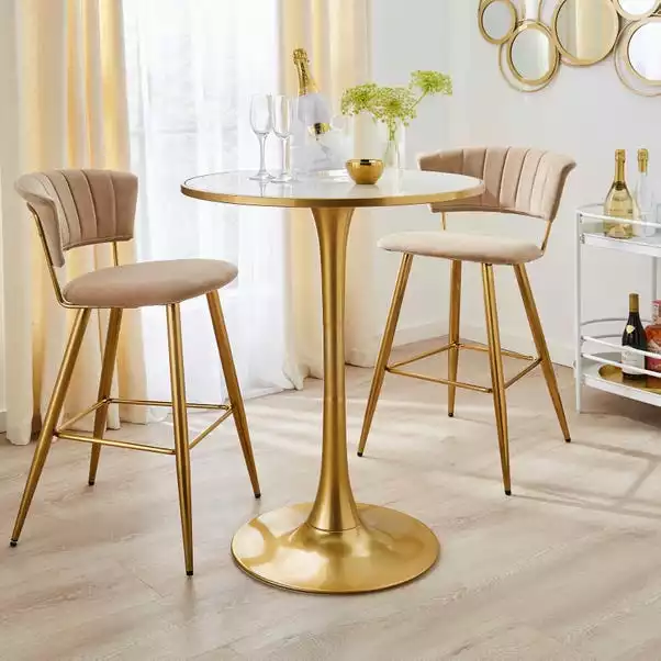 Dunelm Silas White Faux Marble Bar Table Gold 3 Dunelm Silas White Faux Marble Bar Table Gold