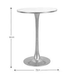 Dunelm Silas White Faux Marble Bar Table Gold 11 Dunelm Silas White Faux Marble Bar Table Gold - 30802254 alt04