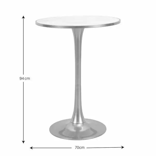 Dunelm Silas White Faux Marble Bar Table Gold 7 Dunelm Silas White Faux Marble Bar Table Gold - Image 5