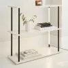 Dunelm Aiko Console Table With 2 LED Lights Black And Faux Marble