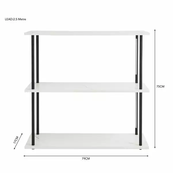 Dunelm Aiko Console Table With 2 LED Lights Black And Faux Marble 8 Dunelm Aiko Console Table With 2 LED Lights Black And Faux Marble - Image 6