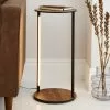 Dunelm Fulton Side Table With LED Lights Rustic Pine - 30802439