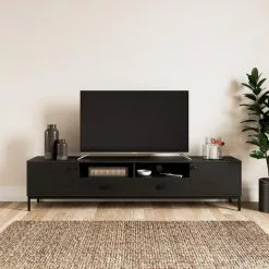 Dunelm Fulton Black Extra Wide TV Unit