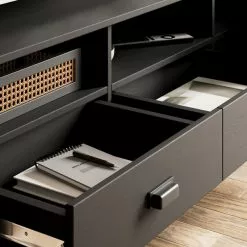 Dunelm Fulton Black Extra Wide TV Unit - 30803125 alt02