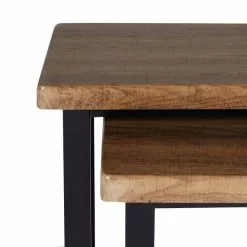 Dunelm Freddie Rustic Wood Effect Nest Of Tables - 30809247 alt04