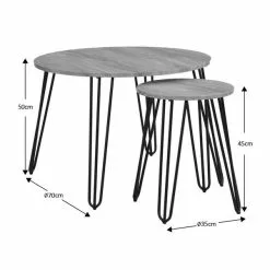 Dunelm Bella Coffee Nest Set Oak Effect - 30817122 alt05